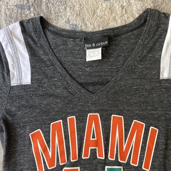 5TH & OCEAN University of Miami V-Neck Shirt - Picture 5 of 9